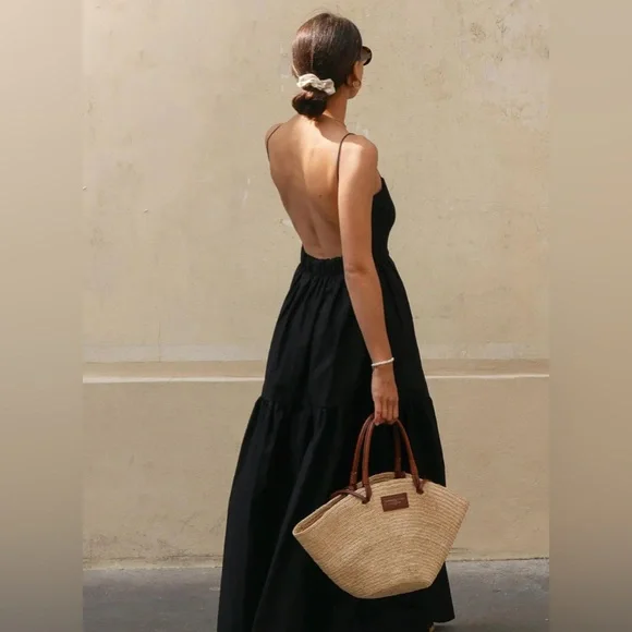 Solid Backless Long Dress Commense L cc3 - Picture 4 of 5